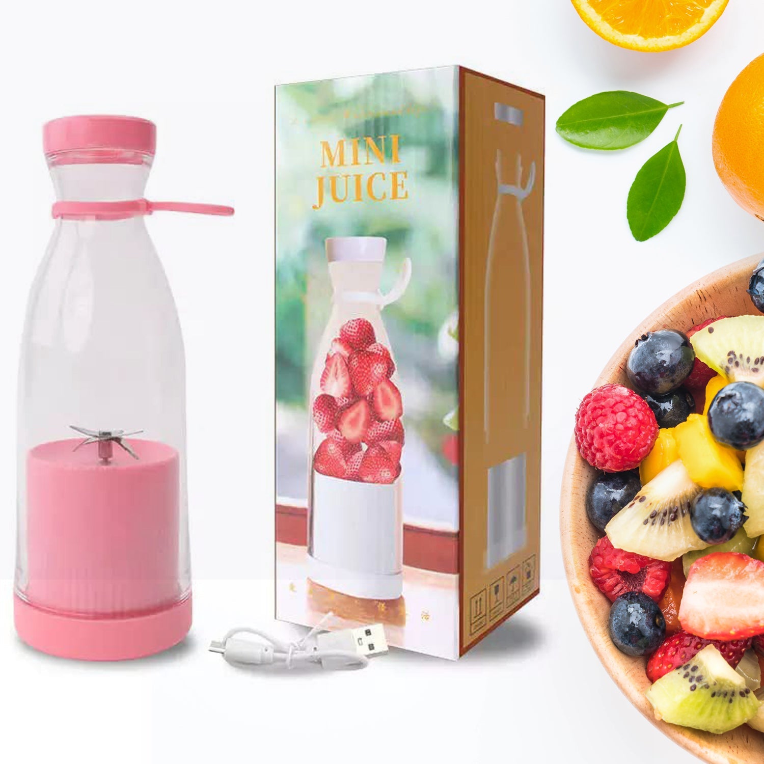5334A BLENDER PORTABLE JUICER FOR SMOOTHIE , JUICE , VEGETABLE SHAKES WITH 6 BLADES WIRELESS CHARGING MINI PERSONAL SIZE MIXER BOTTLE GRINDER, 380 ML MULTICOLOR DeoDap 5334A BLENDER PORTABLE JUICER FOR SMOOTHIE , JUICE , VEGETABLE SHAKES WITH 6 BLADES WIRELESS CHARGING MINI PERSONAL SIZE MIXER BOTTLE GRINDER, 380 ML MULTICOLOR DeoDap